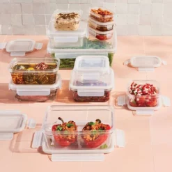 24pc (set Of 12) Plastic Food Storage Container Set With Lids Clear - Figmintâ„¢