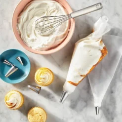 10pc Cake Decorating Set Clear - Figmint™: Piping & Icing Bag With Tips, Stainless Steel & Polypropylene, Hand Wash