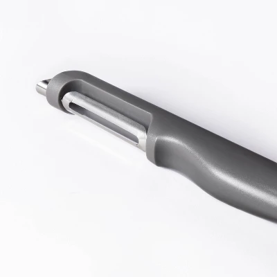 Soft Grip Swivel Peeler Dark Gray - Figmint™: Non-Slip Grip, Polypropylene & Stainless Steel, Hand Wash, Dishwasher-Safe 2 Soft Grip Swivel Peeler Dark Gray - Figmint™: Non-Slip Grip, Polypropylene & Stainless Steel, Hand Wash, Dishwasher-Safe - Image 2
