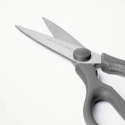 Stainless Steel Kitchen Shears With Soft Grip Dark Gray - Figmint™: Kitchen Scissors For Food, 3" Blade, Hand Wash 2 Stainless Steel Kitchen Shears With Soft Grip Dark Gray - Figmint™: Kitchen Scissors For Food, 3" Blade, Hand Wash - Image 2