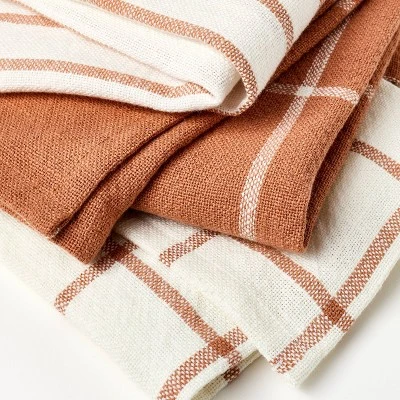 3pk Kitchen Towels Terracotta Orange - Figmint™: Cotton Dish & Hand Towels, Easter Stripe Pattern, 28"x18" 2 3pk Kitchen Towels Terracotta Orange - Figmint™: Cotton Dish & Hand Towels, Easter Stripe Pattern, 28"x18" - Image 2