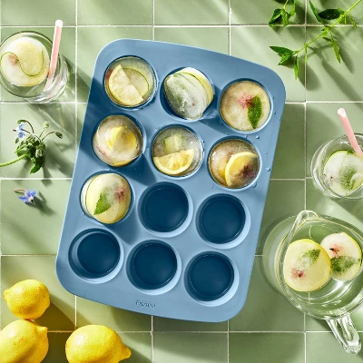12ct Silicone Muffin Pan Blue - Figmint™:Oven & Dishwasher Safe, 10-Year Warranty 1 12ct Silicone Muffin Pan Blue - Figmint™:Oven & Dishwasher Safe, 10-Year Warranty