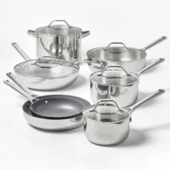 8" Nonstick Stainless Steel Fry Pan Silver - Figmint™: Ceramic Nonstick, Induction Safe, Oven-Safe To 500°F -Figmint Sale Store GUEST 74c23a5d a210 4a54 bb45 17aa5157d1aa