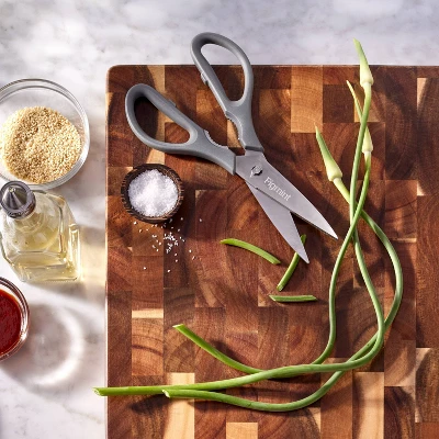 Stainless Steel Kitchen Shears With Soft Grip Dark Gray - Figmint™: Kitchen Scissors For Food, 3" Blade, Hand Wash 1 Stainless Steel Kitchen Shears With Soft Grip Dark Gray - Figmint™: Kitchen Scissors For Food, 3" Blade, Hand Wash