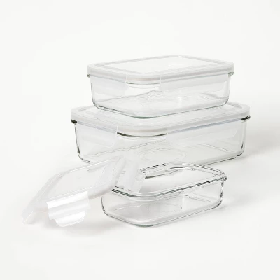 6pc (Set Of 3) Glass Food Storage Container Set Clear - Figmint™ 2 6pc (Set Of 3) Glass Food Storage Container Set Clear - Figmint™ - Image 2