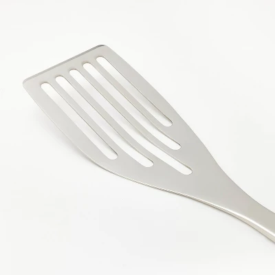 Stainless Steel Slotted Fish Turner Silver - Figmint™: Metal Spatula For Cooking, Dishwasher-Safe Utensil 2 Stainless Steel Slotted Fish Turner Silver - Figmint™: Metal Spatula For Cooking, Dishwasher-Safe Utensil - Image 2