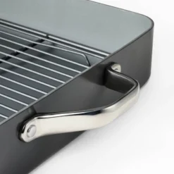 15.74" Aluminum Ceramic Roasting Pan Dark Gray - Figmint™: Nonstick, Dishwasher & Oven-Safe, 7.9 Qt Capacity -Figmint Sale Store GUEST acb84016 0dc4 4f8b 8a8b 85e8220b950c