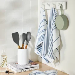 Acacia Wood/Nylon Solid Turner Gray - Figmint™: Kitchen Utensil, Hand Wash, 12.99" Length, Cooking Spatula