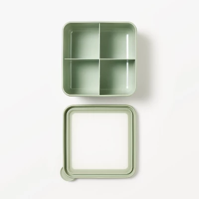 Bento Snack Box 4 Divided Compartments Green - Figmint™ 2 Bento Snack Box 4 Divided Compartments Green - Figmint™ - Image 2