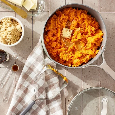 Soft Grip Masher Dark Gray - Figmint™: Stainless Steel & Silicone, Hand Wash, Dishwasher-Safe, Potato & Bean Masher 1 Soft Grip Masher Dark Gray - Figmint™: Stainless Steel & Silicone, Hand Wash, Dishwasher-Safe, Potato & Bean Masher